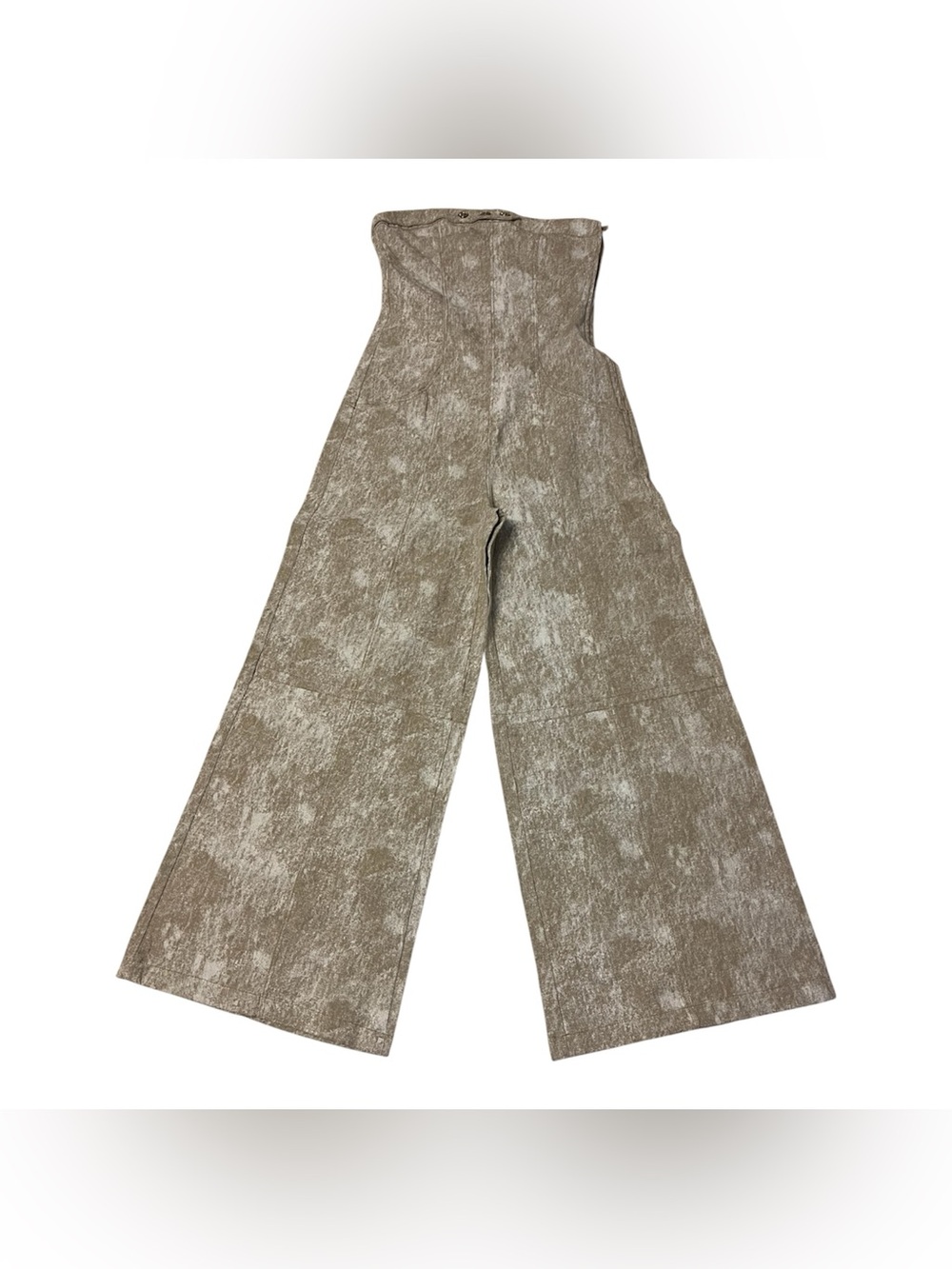 Zara Metallic Taupe Strapless Wide-Leg Jumpsuit